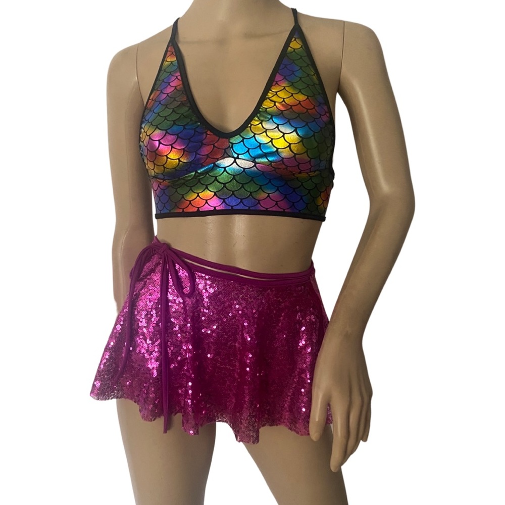 - Sequins mini wrap skirt